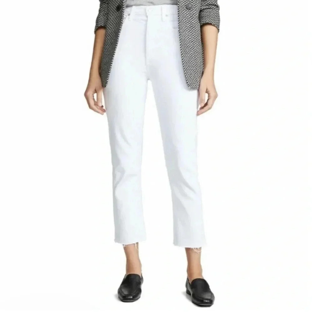 Agolde Riley Button Fly White Jeans size 27